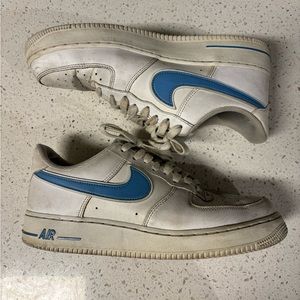 Mens Nike Air Force One Blue Swoosh Size 9.5